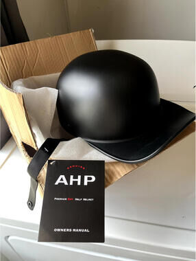 Genuine AHP Premium Dot Half Helmet - XL - motorcycle, cruiser, scooter - NEW